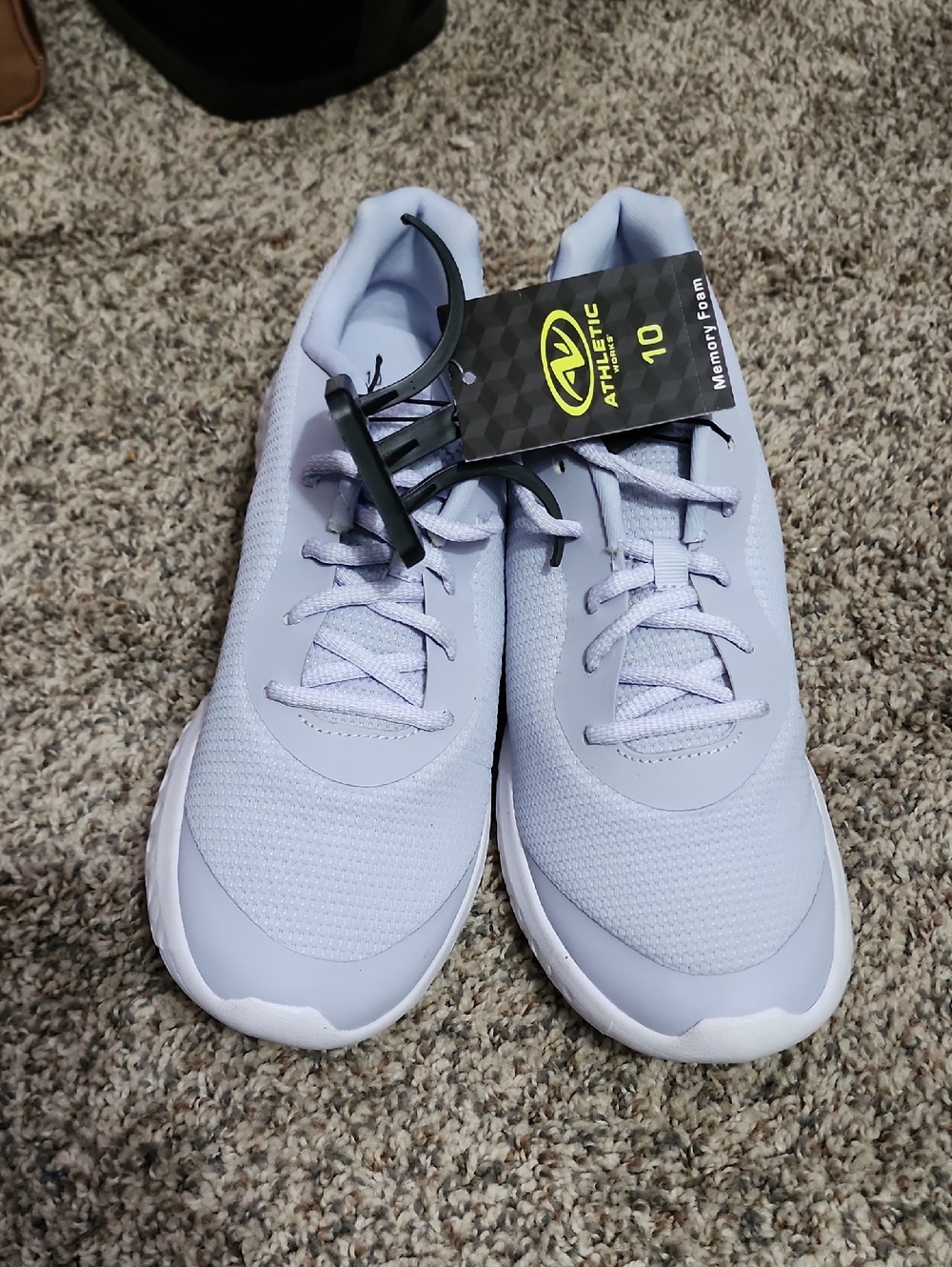 Athletic Works Lavender Lace-Up Memory Foam Sneakers